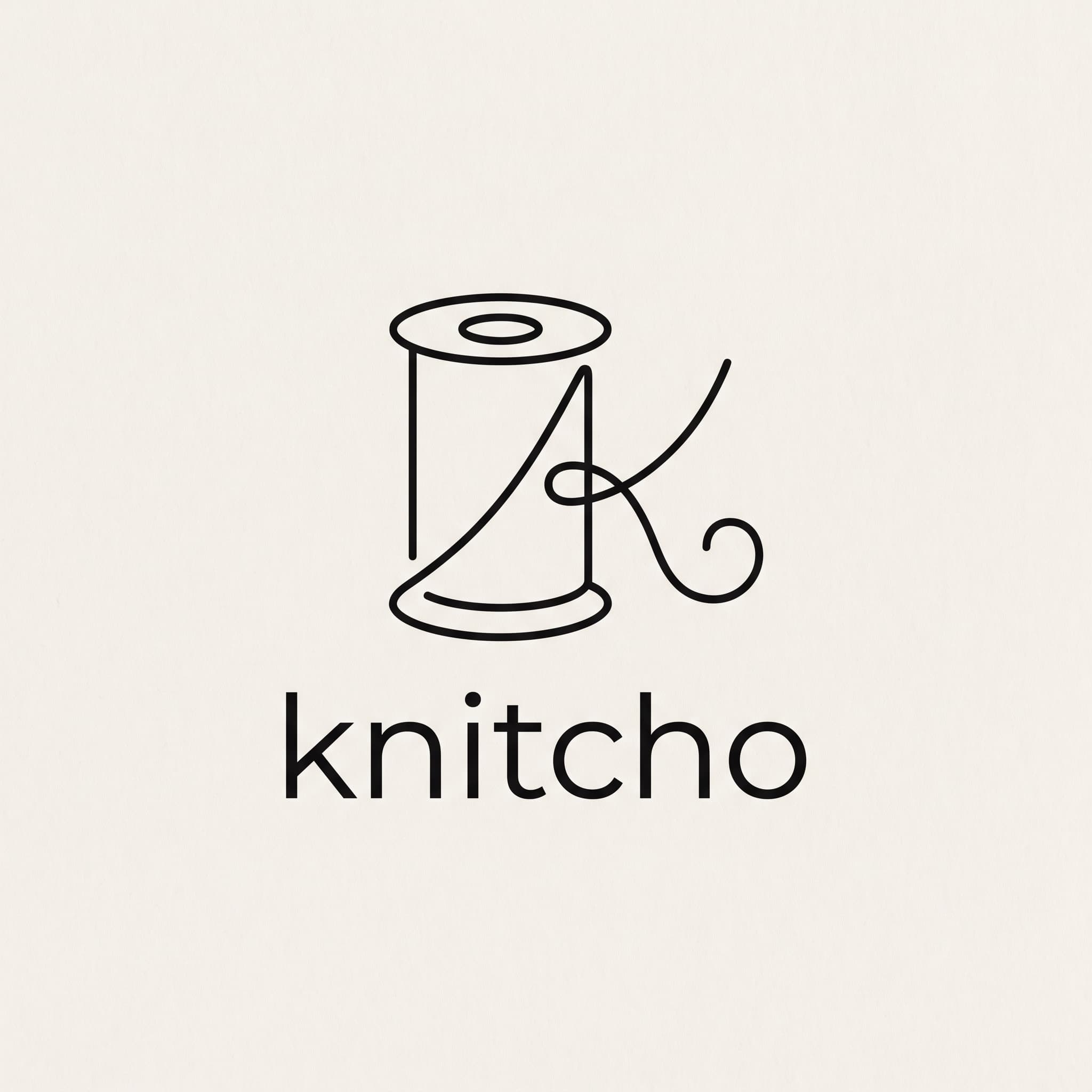 The original Knitcho spool and thread logo